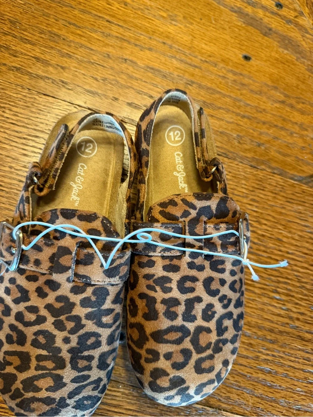 Cat & Jack Leopard Print Moccasin Slip-Ons in Brown and Black Sz 12 adjustable